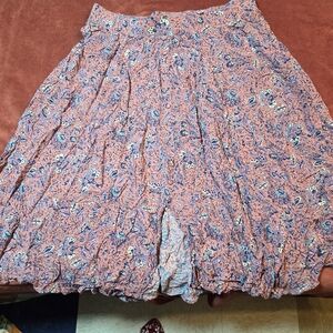 Torrid Paisley Print Maxi Skirt in Coral and Blue